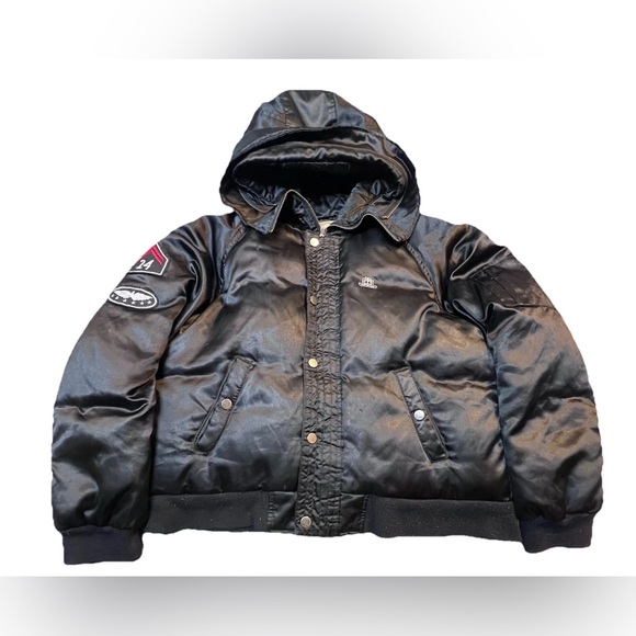 Vintage Jlow Black Full Zip Up Puffer Coat Womens Size Large - Picture 1 of 10